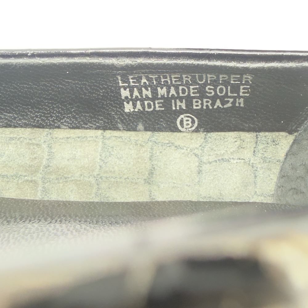 Etienne Aigner Vintage Twiggy I Black Patent Croc. Leather Block Heel Size 6.5M - Picture 10 of 13